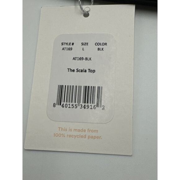 Andie Swim Scala Black Bandeau Bikini Top Large Strapless Swimwear NWT Padded - Picture 5 of 8